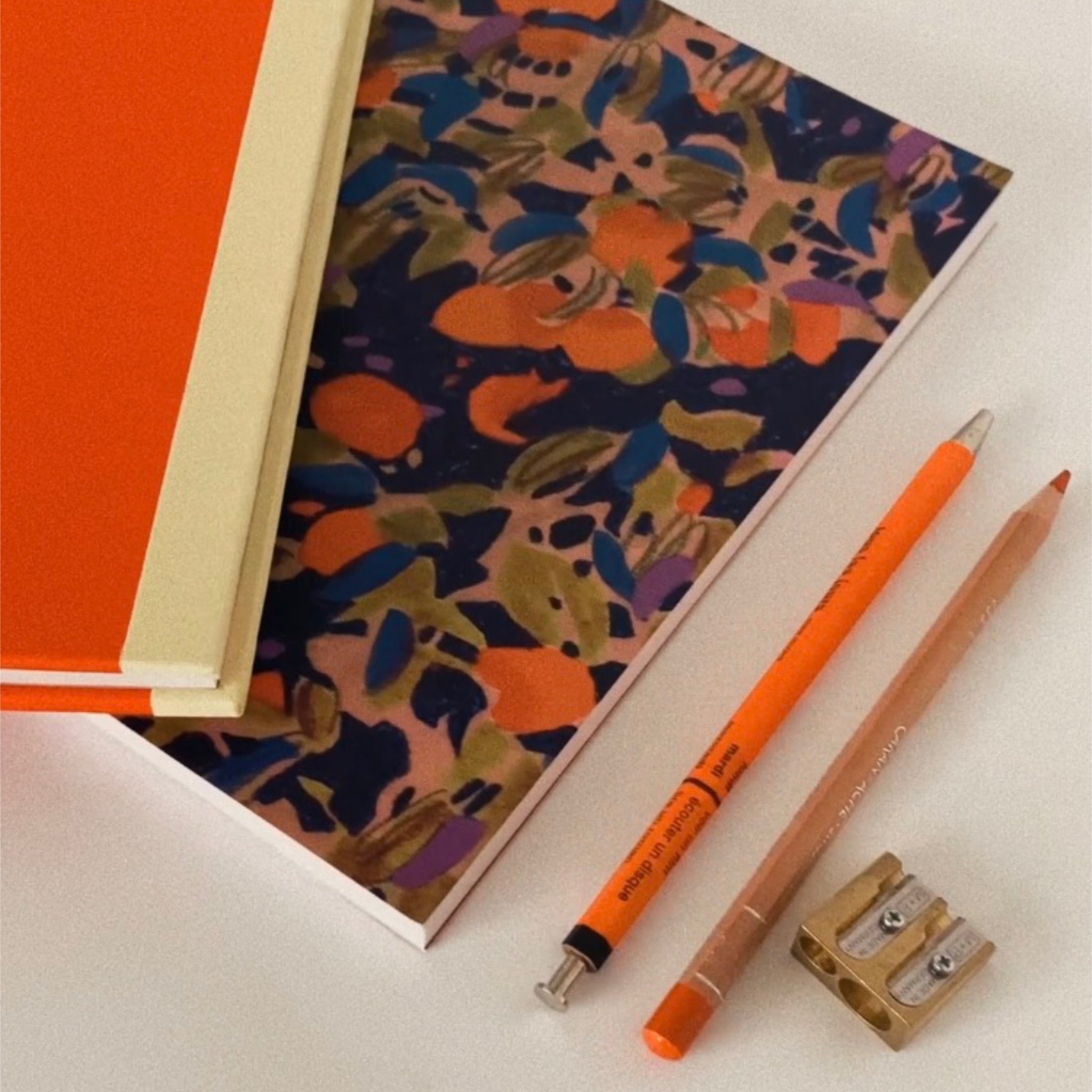 Smyth-sewn handmade paperback sketchbook with illustrated cover