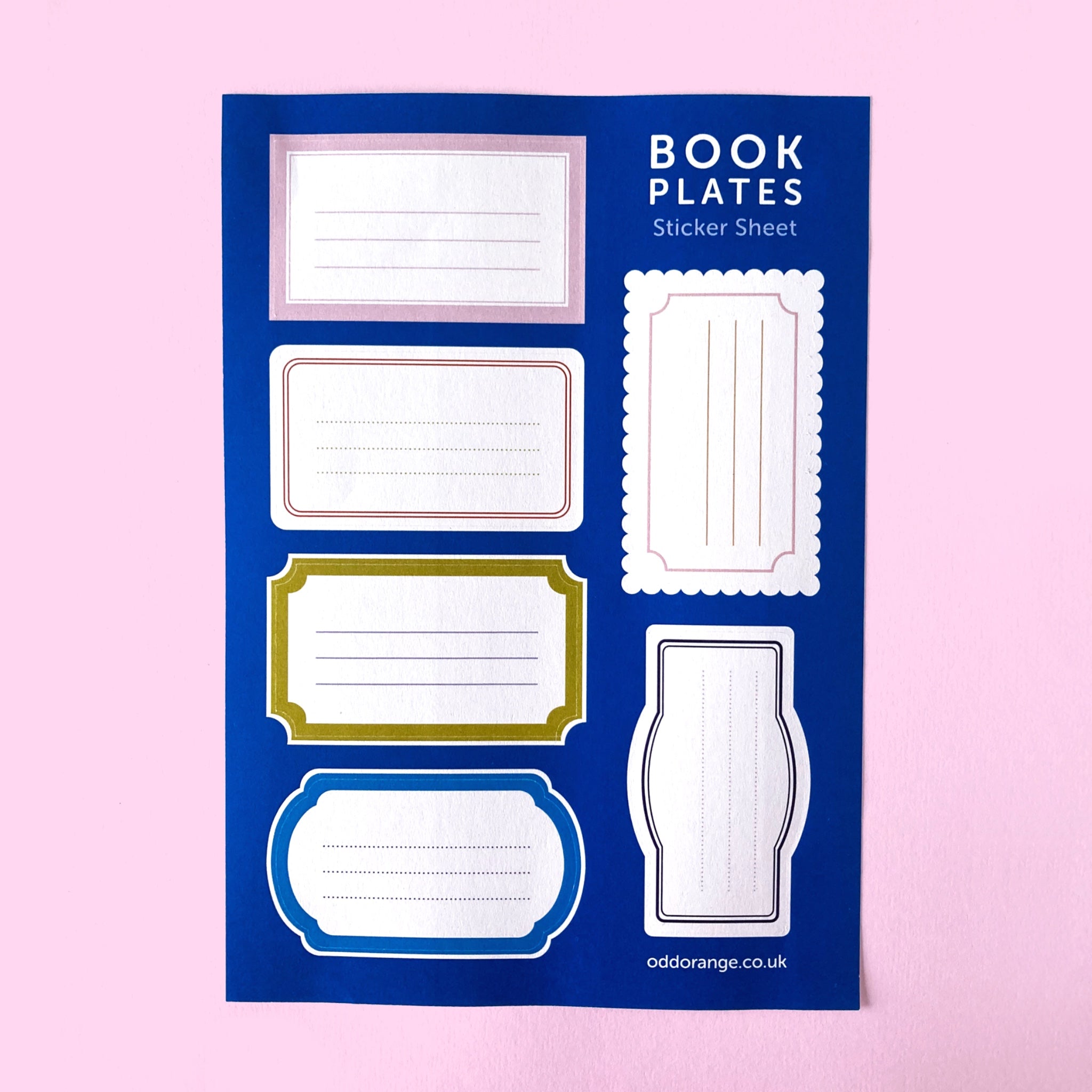 Book plates sticker sheet