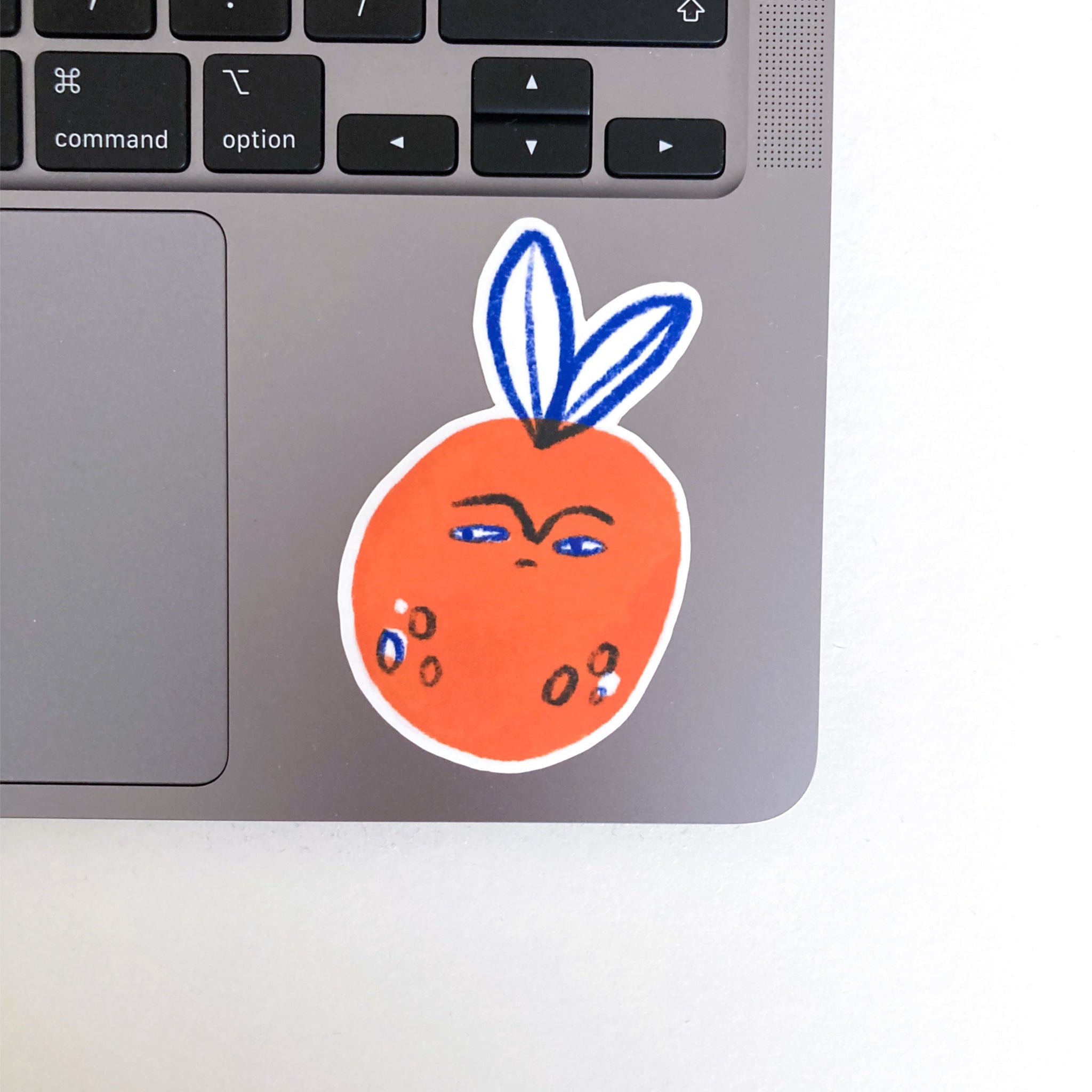 Orange die cut laptop sticker