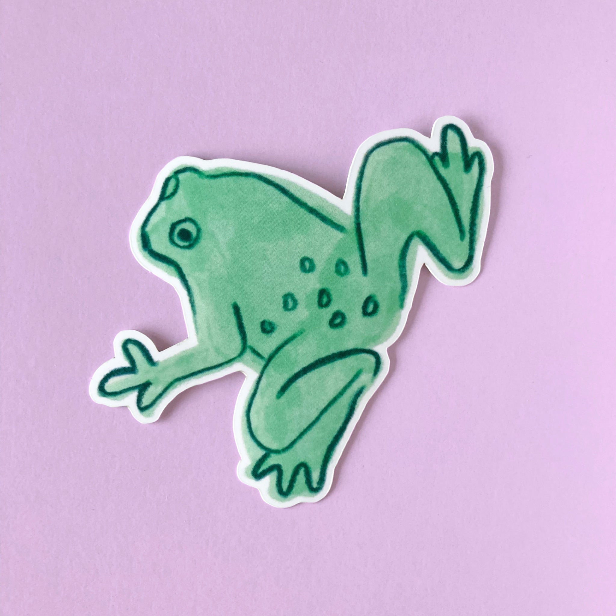 Cute frog matte sticker